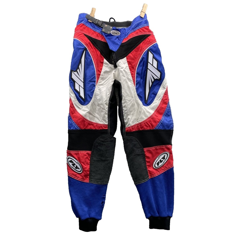 Fly Racing Motorcycle Pant Men's 30* Blue Red Padded Biker Racing Off-Road Sport